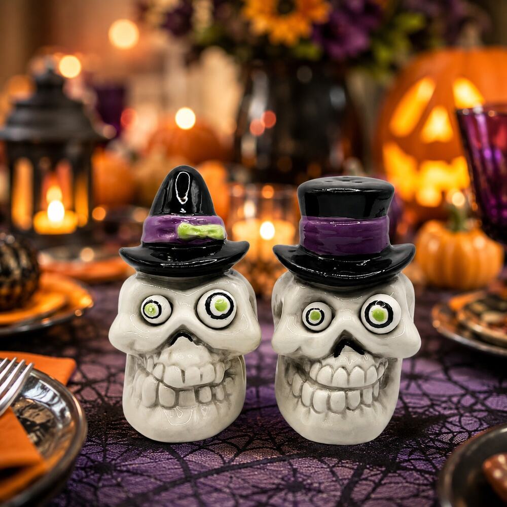 The Bridge Collection Voodoo Skeletons Salt and Pepper Shaker Set New with Tags